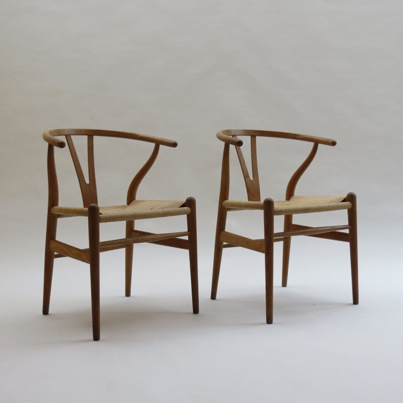 Pair of Wishbone Ch24 Vintage chairs by Hans J Wegner for Carl Hansen 