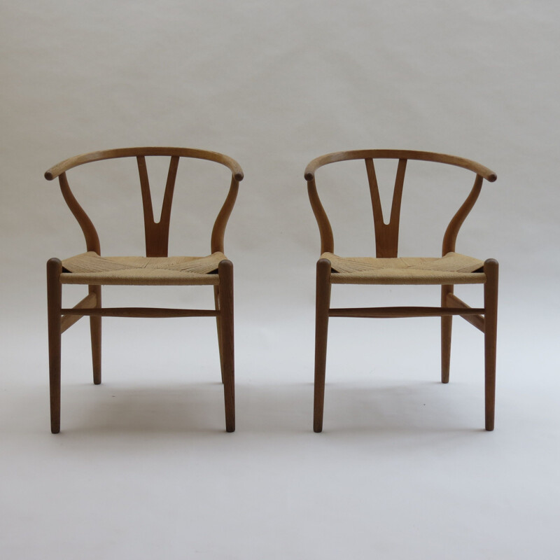 Pair of Wishbone Ch24 Vintage chairs by Hans J Wegner for Carl Hansen 