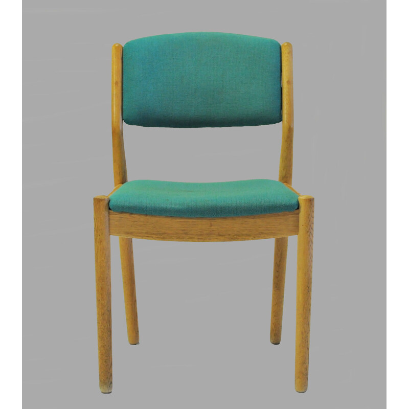 Conjunto de oito cadeiras de carvalho Poul Volther vintage, Inc. estofadas