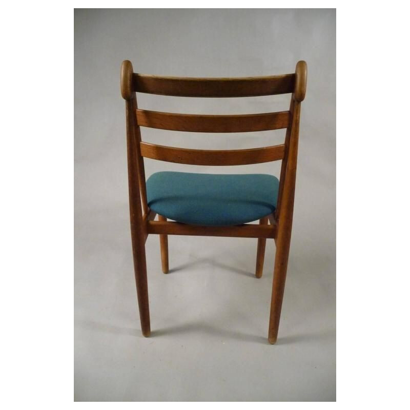 Set of Five vintage Refinished Poul Volther Dining Chairs in Oak, Inc. Reupholstery