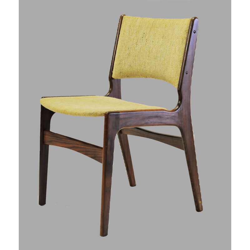 Set of Eight vintage Refinished Erik Buch Dining Chairs in Solid Teak, Inc. Reupholstery