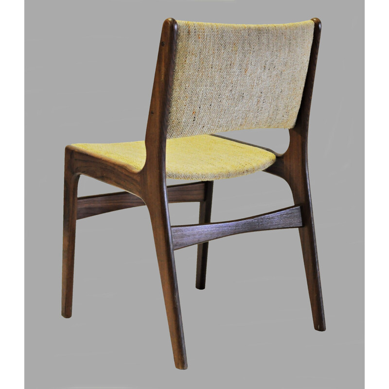 Set of Eight vintage Refinished Erik Buch Dining Chairs in Solid Teak, Inc. Reupholstery