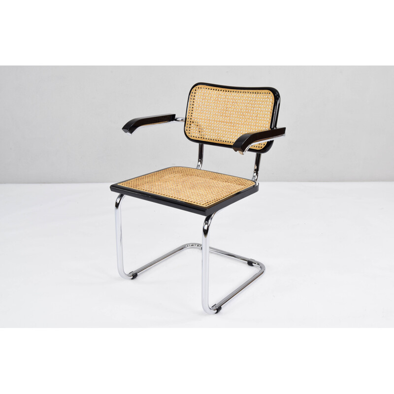 Vintage modern Cesca B64 chair with arms by Marcel Breuer, Italy 1970