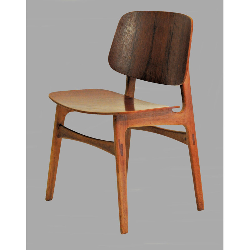 Set van twee vintage Borge Mogensen stoelen in eiken en teakhout