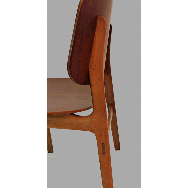 Set aus zwei Vintage Borge Mogensen Stühlen aus Eiche und Teakholz
