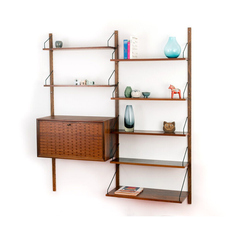 Vintage rosewood Poul Cadovius wall unit for Cado Denmark