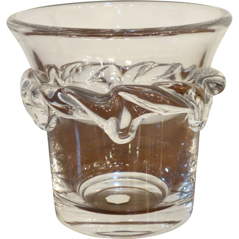 Vintage Sorcy crystal vase by Daum 1950