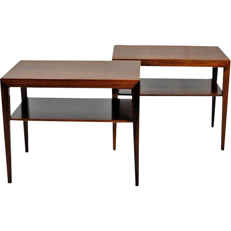 Vintage pair of Side Tables in Rosewood by Severin Hansen for Haslev Møbelsnedkeri 1960