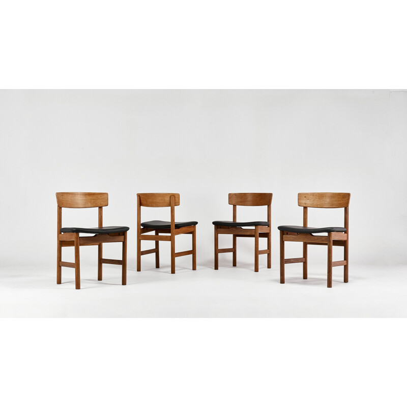 Suite of 4 chairs model "236", from the Danish designerBørge Mogensen for Fredericia