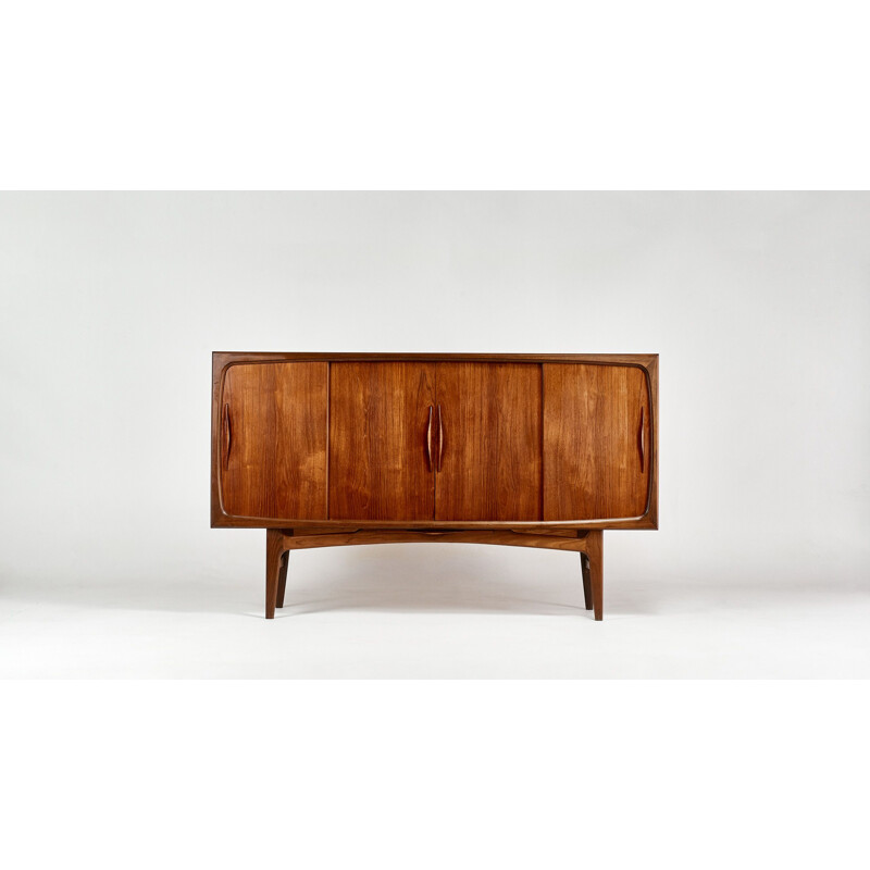 Enfilade vintage Mi-haute en teck, Jens Ærthøj Jensen & Tage Molholm. Danemark, C.1960