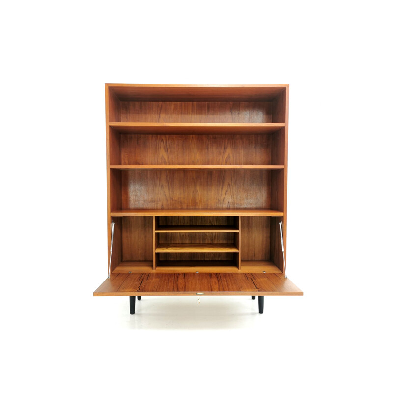 Vintage Danish Teak Bookcase Wall Unit Cabinet 1970