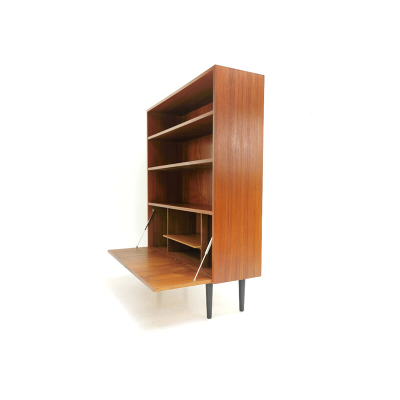 Vintage Danish Teak Bookcase Wall Unit Cabinet 1970
