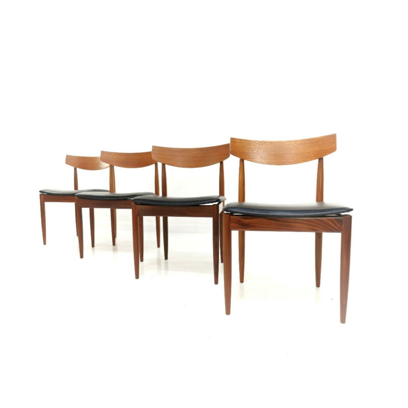 Set of 4 vintage Kofod Larsen Teak G Plan Danish Dining Chairs 1960