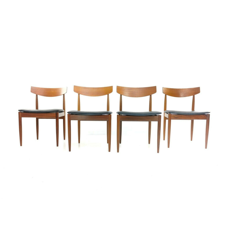 Set of 4 vintage Kofod Larsen Teak G Plan Danish Dining Chairs 1960