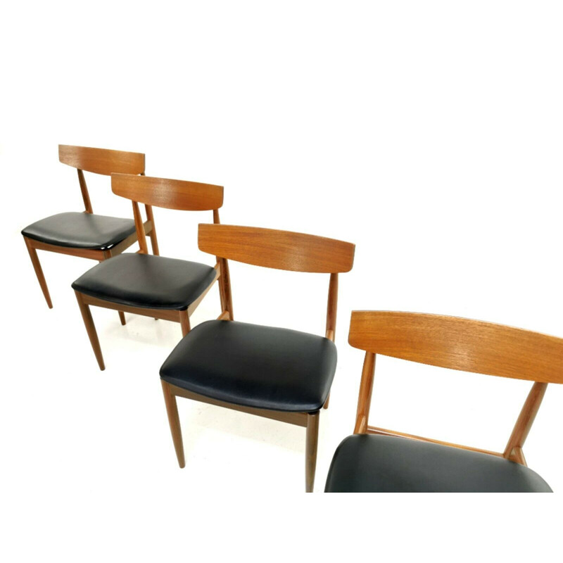 Set of 4 vintage Kofod Larsen Teak G Plan Danish Dining Chairs 1960