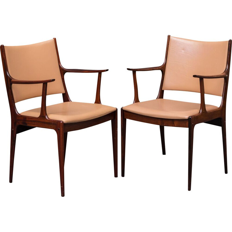 Pair of Refinished Rosewood Armchairs by Johannes Andersen, Inc