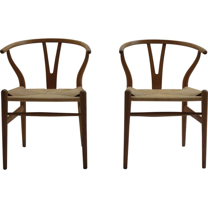 Pair of Wishbone Ch24 Vintage chairs by Hans J Wegner for Carl Hansen 