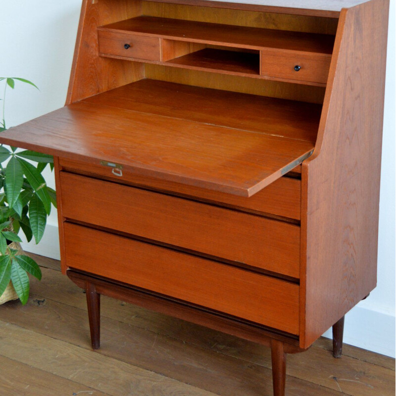 Vintage scandinavian teak secretary 1960