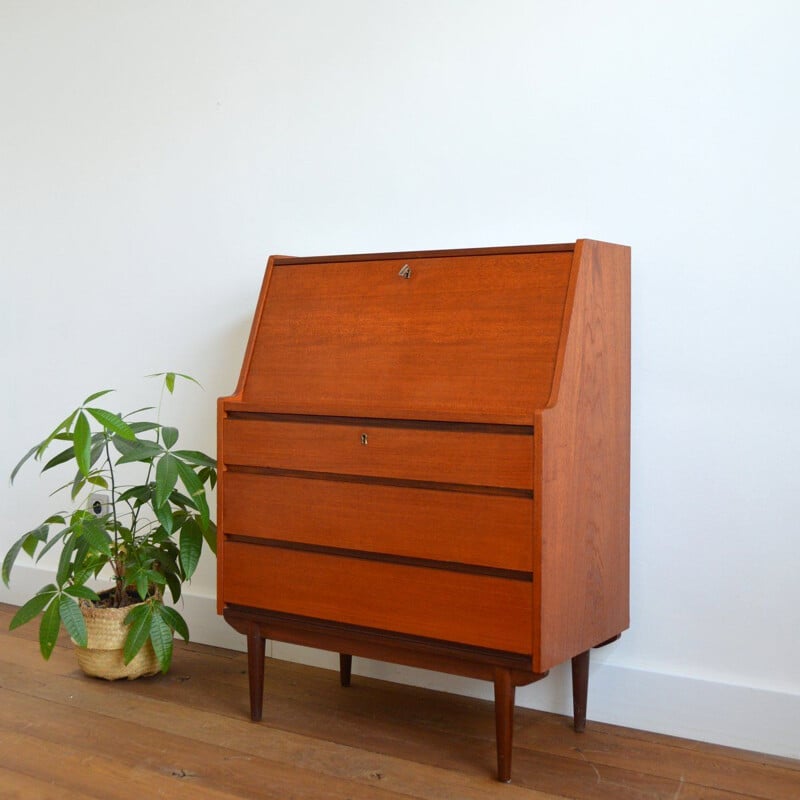 Vintage scandinavian teak secretary 1960