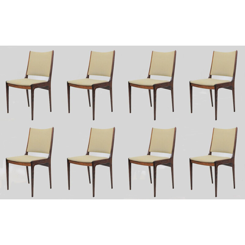 Set of 8 vintage rosewood chairs by Johannes Andersen for Uldum Møbler, Denmark 1960