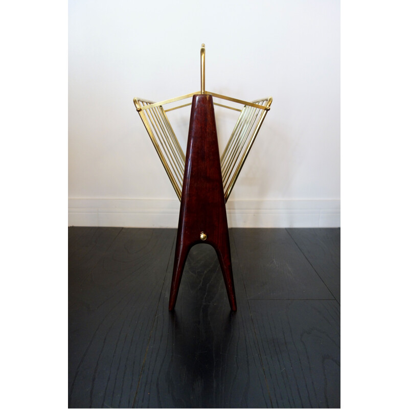 Vintage folding magazine rack by Cesare Lacca Italy 1950