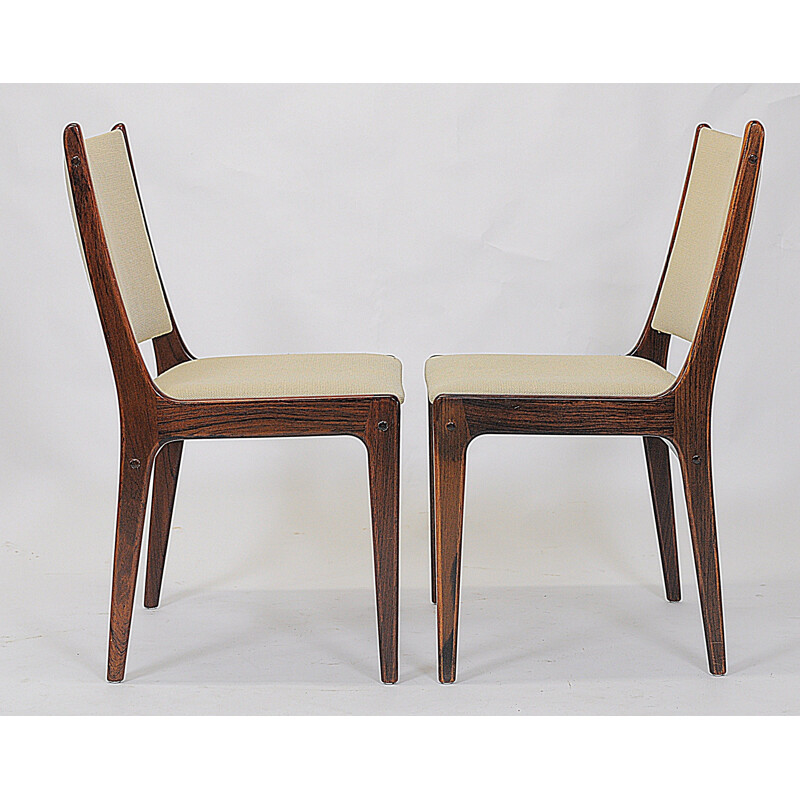 Ensemble de 8 chaises vintage en palissandre par Johannes Andersen pour Uldum Møbler, Danemark 1960
