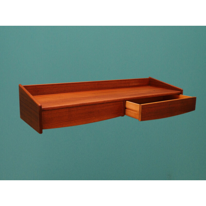 Vintage haniging teak shelf, Danish design, 1960-1970 