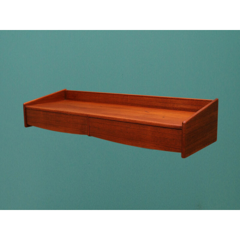 Vintage haniging teak shelf, Danish design, 1960-1970 