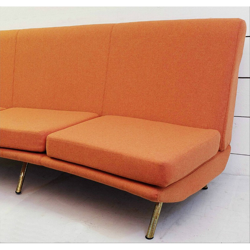 Arflex "Triennale" sofa with brass legs, Marco ZANUSO - 1950s