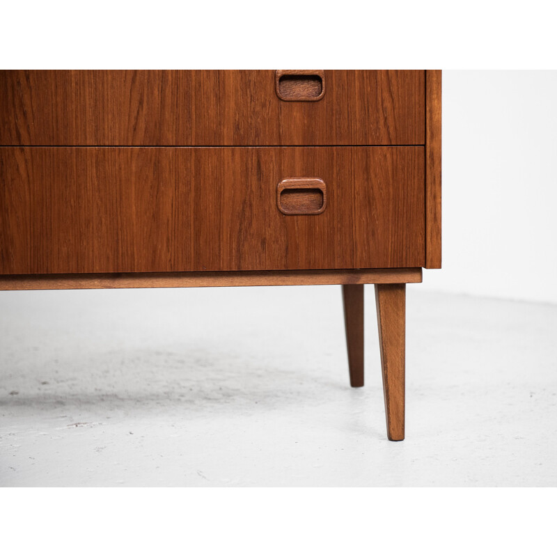 Vintage Danish secretaire in teak with bowed front, 1960s