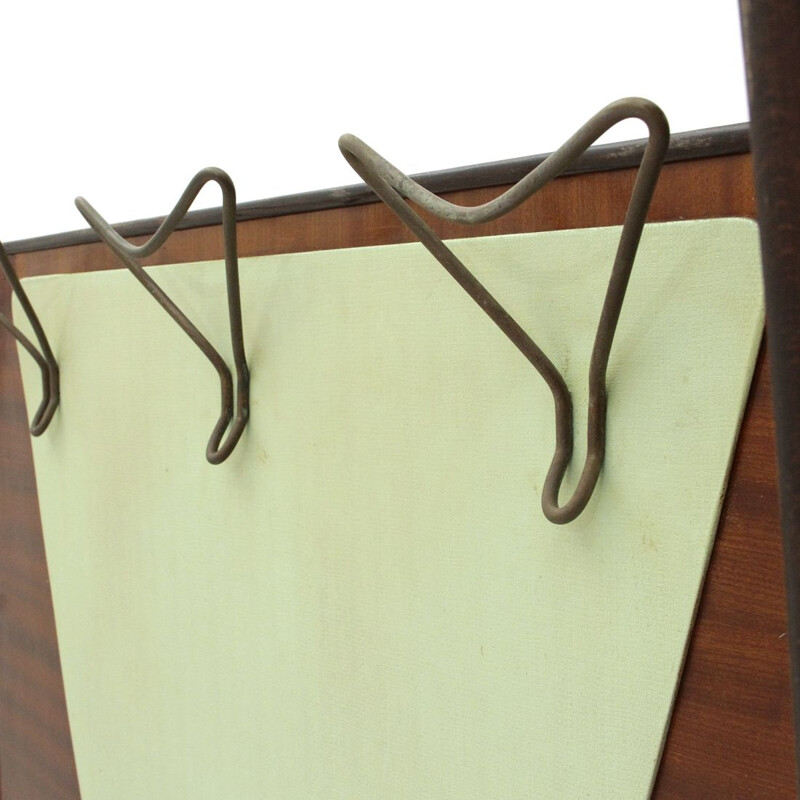 Vintage italian coat hanger with mirror and umbrella stand, 1950s