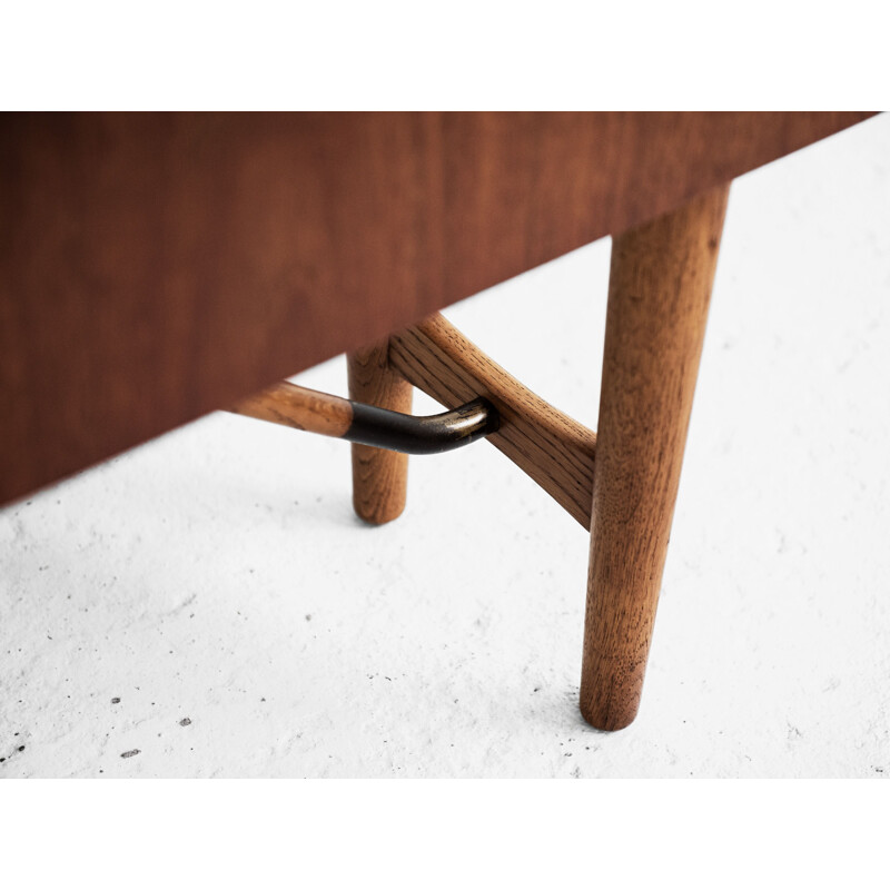 Vintage boomerang desk in teak by Peter Løvig Nielsen, 1950s