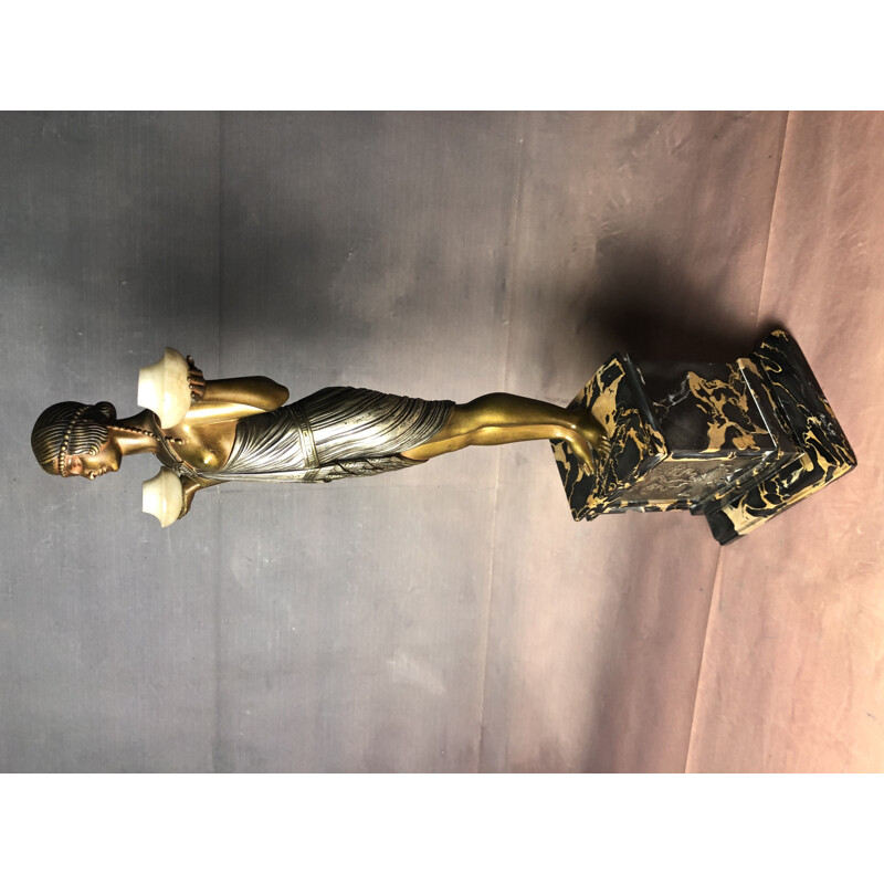 Vintage woman sculpture in bronze in Art Deco style by Joseph Emmanuel Cormier