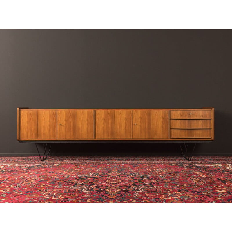Vintage sideboard in walnut with 3 drawers, 1950