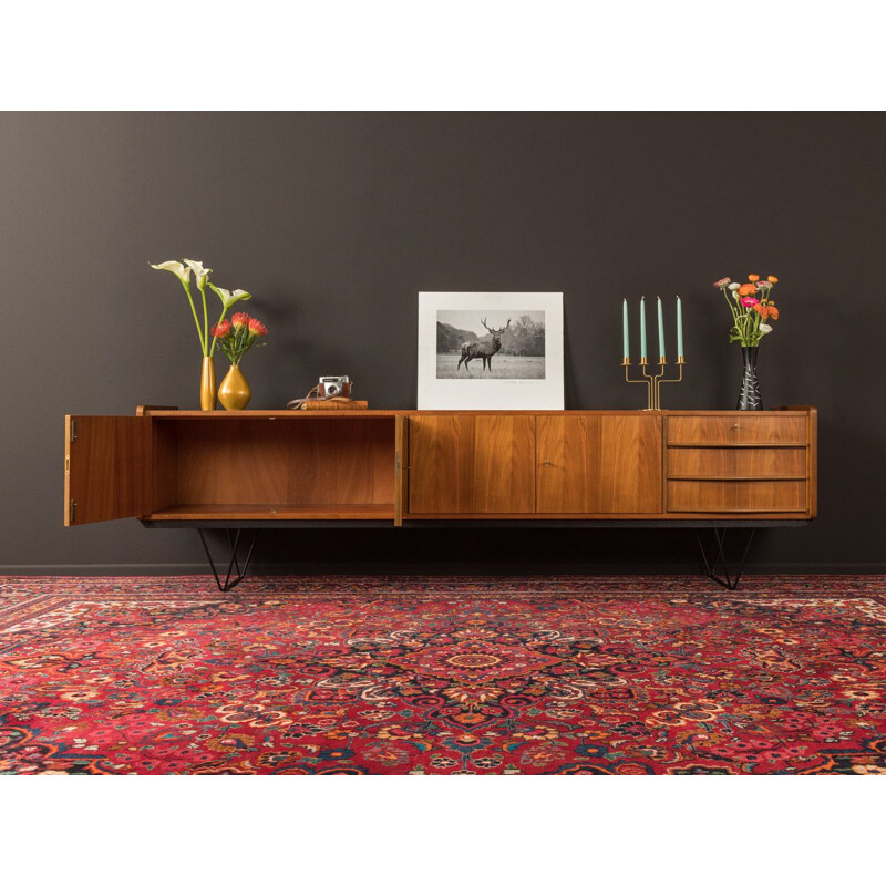 Vintage sideboard in walnut with 3 drawers, 1950