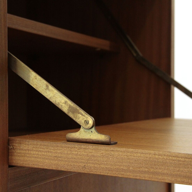 Vintage italian teak wall unit, 1960s