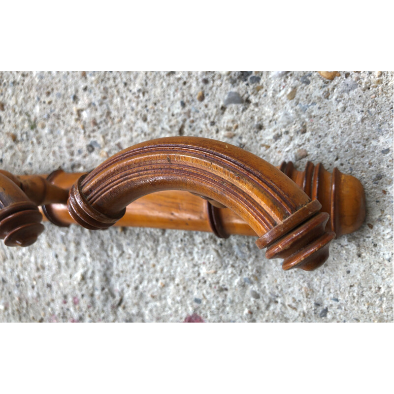 Vintage curved wooden wall coat rack, 1950-1960