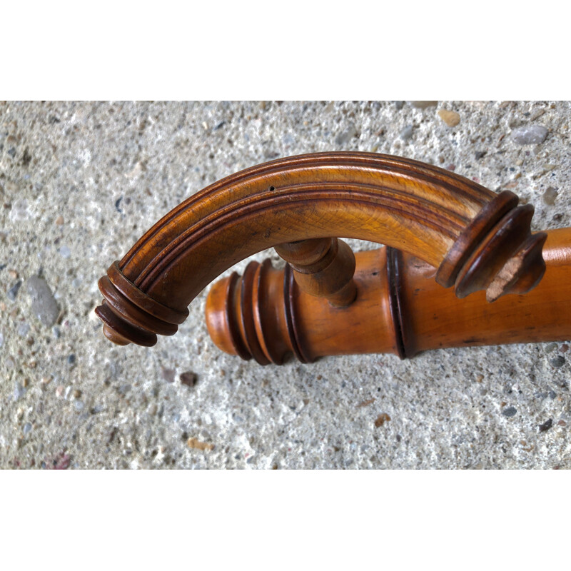 Vintage curved wooden wall coat rack, 1950-1960