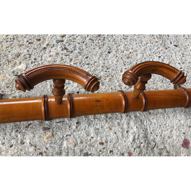 Vintage curved wooden wall coat rack, 1950-1960