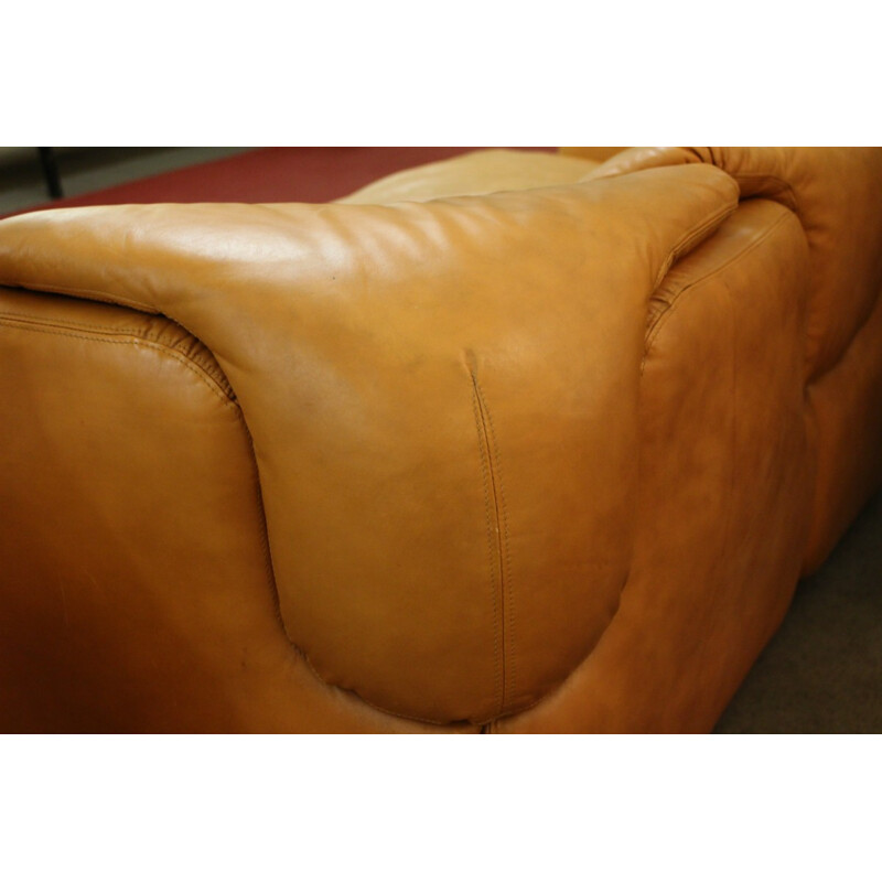 Saporiti sofa in brown fabric, Alberto ROSSELLI - 1970s