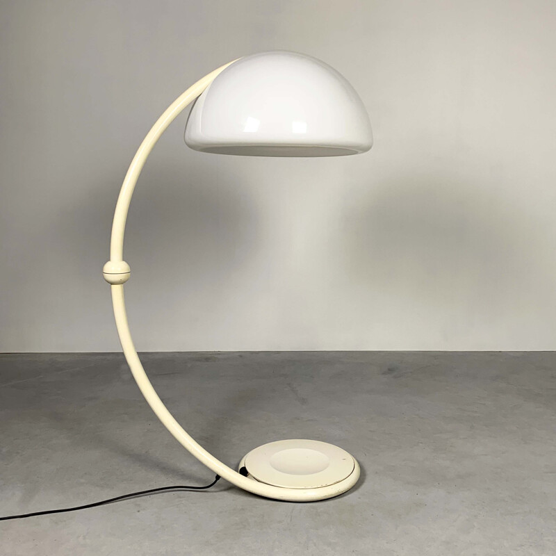 Vintage White Serpente Floor Lamp by Elio Martinelli for Martinelli Luce, 1970