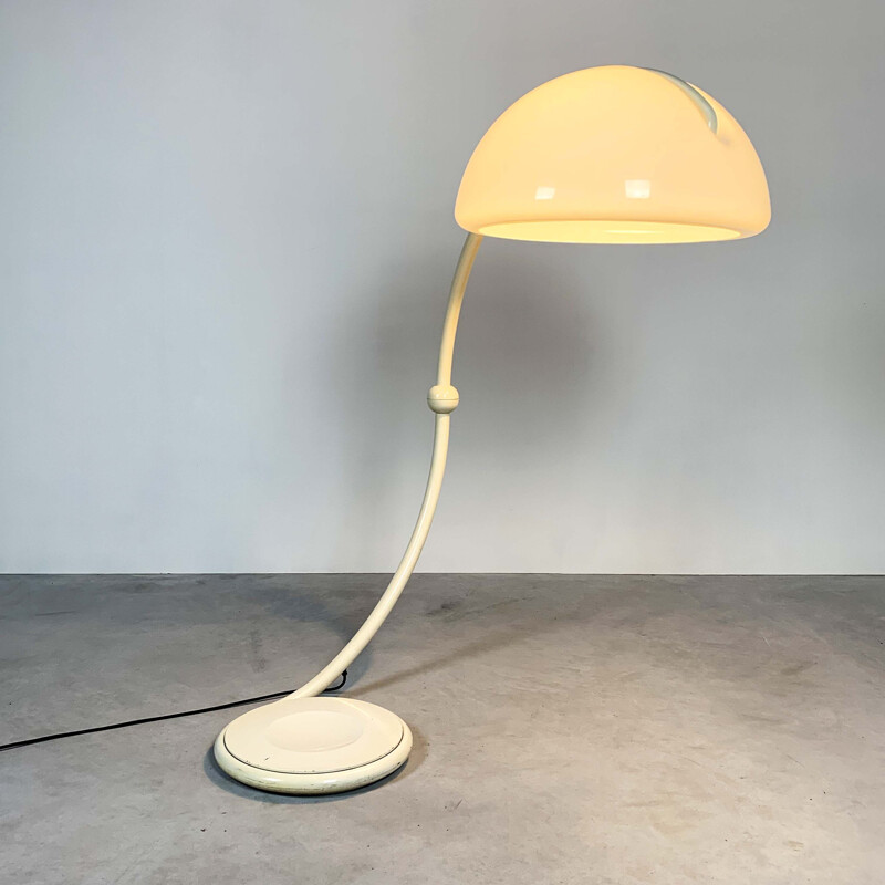 Vintage White Serpente Floor Lamp by Elio Martinelli for Martinelli Luce, 1970