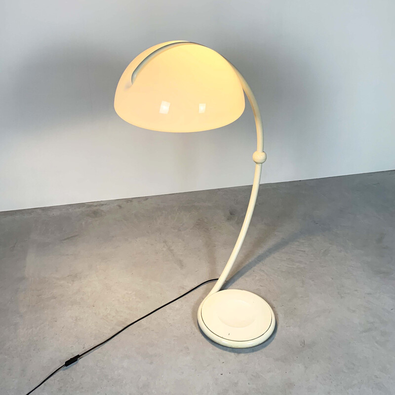 Vintage White Serpente Floor Lamp by Elio Martinelli for Martinelli Luce, 1970