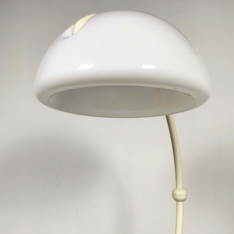 Vintage White Serpente Floor Lamp by Elio Martinelli for Martinelli Luce, 1970