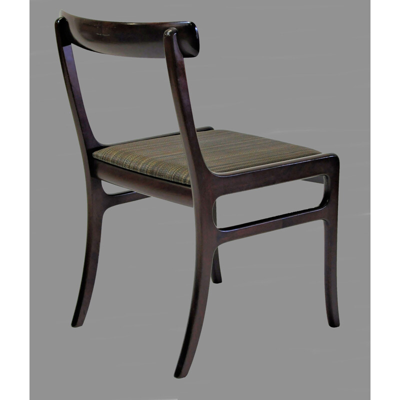 Set of Eight vintage Refinished Mahogany Dining Chairs by Ole Wanscher , Inc. Reupholstery