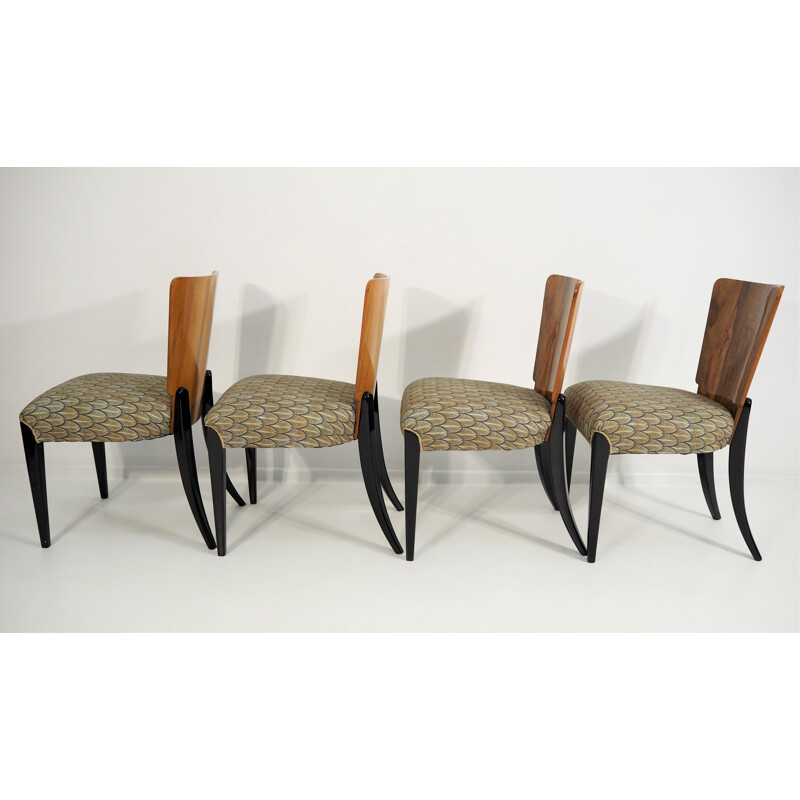 Set of 4 vintage Art Deco Dining Chairs by Jindřich Halabala, 1940