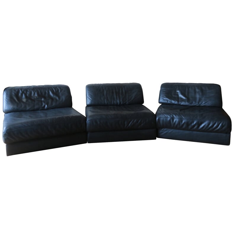 Vintage De Sede D76 Modular 3-Part Leather Sofa  Daybeds