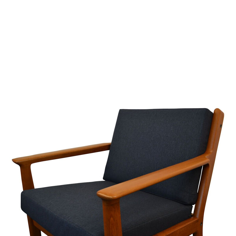 Vintage Danish Hans J. Wegner teak lounge chair