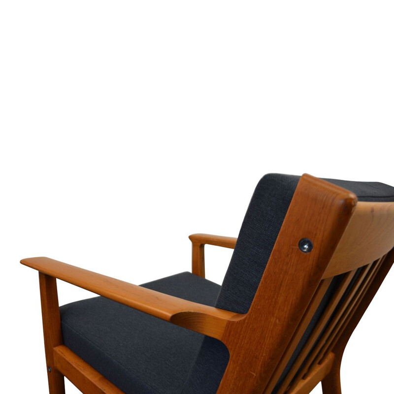 Vintage Danish Hans J. Wegner teak lounge chair