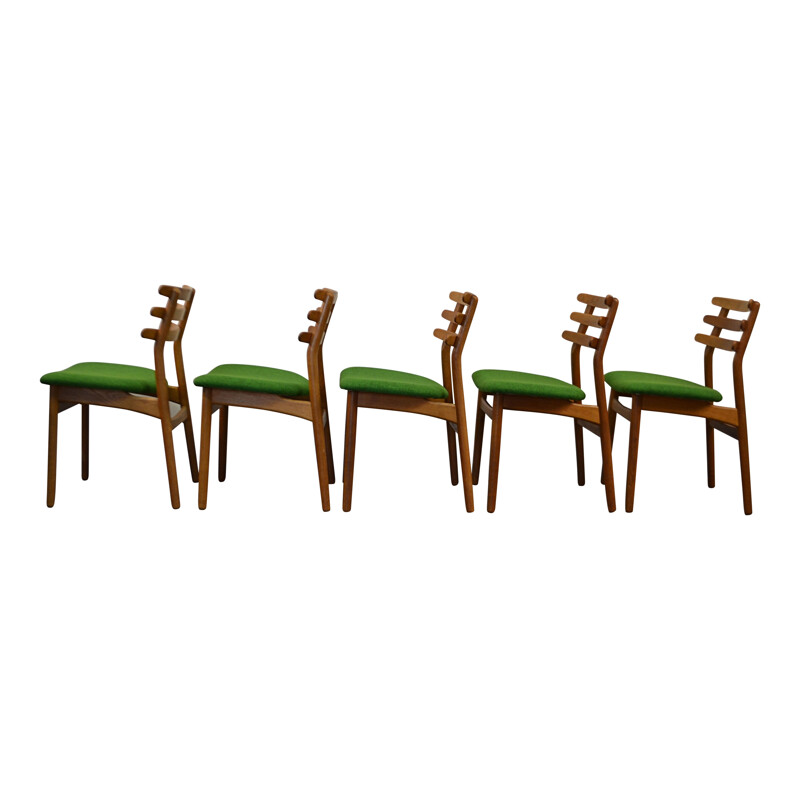 Set of five Vintage Poul Volther oak dining chairs